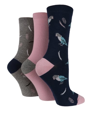 Wild Feet - 3 Pack Damen Tier Thema Spaß Neuheit Socken für Geschenk