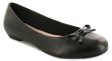 Comfort Plus Womens Shoes Flat Angela Leather Slip On black