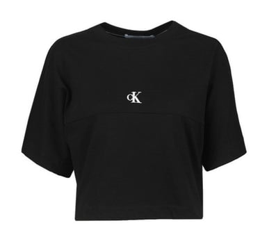 T-shirt de logo imprimé Calvin Klein Puff en noir