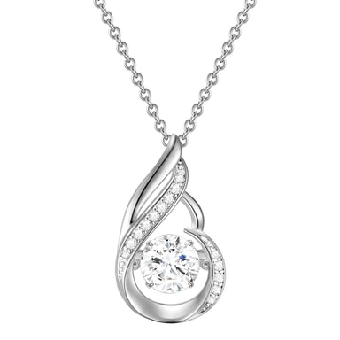Necklace with pendant sterling silver zirconia white Rafaela Donata