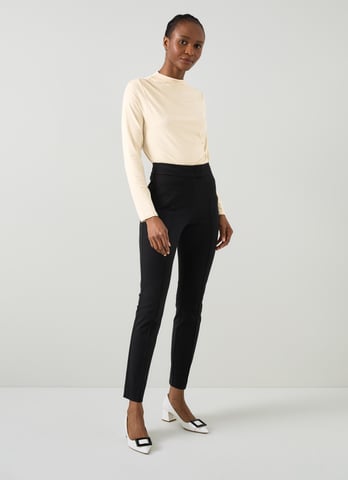 LK Bennett Mae Jersey Tops, Ecru