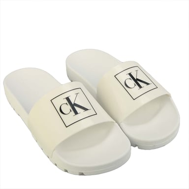 Claquettes Retro Tennis Calvin Klein Pour Femme en Blanc