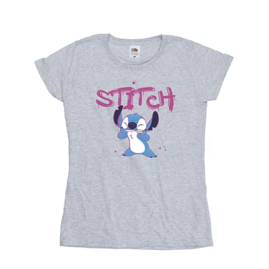 Disney Damen/Damen Lilo und Stitch Graffiti-Baumwoll-T-Shirt (Sport grau)