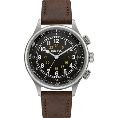 Bulova A-15 Pilot Herrenbraun Uhr 96A245