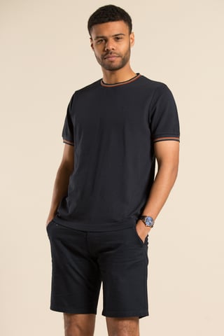Dark Navy Cotton Pique Short-Sleeve T-Shirt