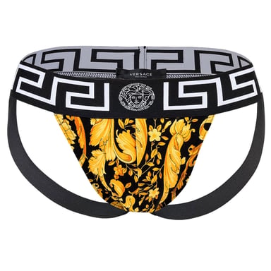 Versace Stretch Organic Jersey Barocco All Over Jockstrap