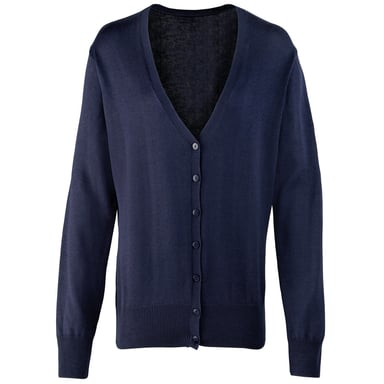 Premier - Strickjacke V-Ausschnitt für Damen (Marineblau)