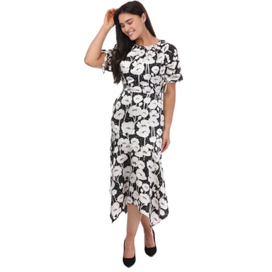 Robe Abriee Puff Sleeve Midi Ted Baker Pour Femme en Noir