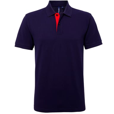 Asquith & Fox Herren Classic Fit Kontrast-Poloshirt (Navy/ Rot)