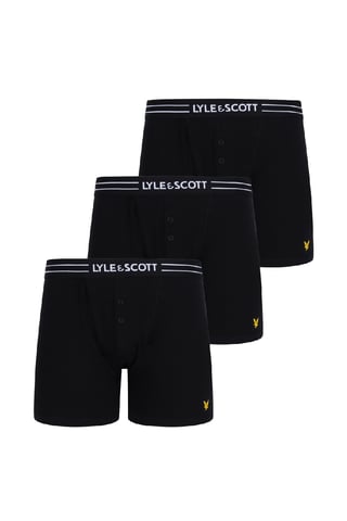 Lyle & Scott Lewis Lot de 3 boxers pour homme avec braguette à boutons
