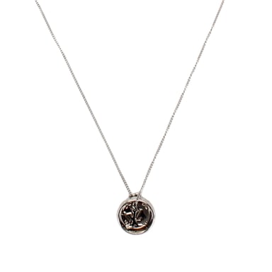 Vintage Louis Vuitton Monogram Pendant Necklace Silver