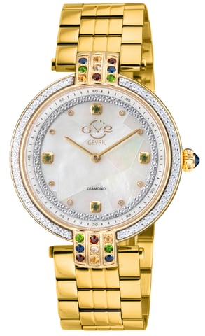 GV2 Damen Matera 12803B Schweizer Quarz Diamant Weiß MOP Zifferblatt Uhr