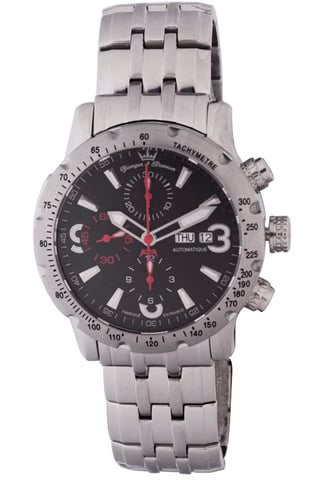 Yonger Silber Edelstahl Schwarzes Zifferblatt Uhr