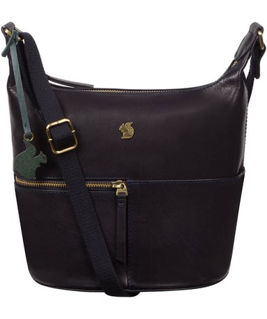 Little Kristin' Navy Leather Shoulder Bag