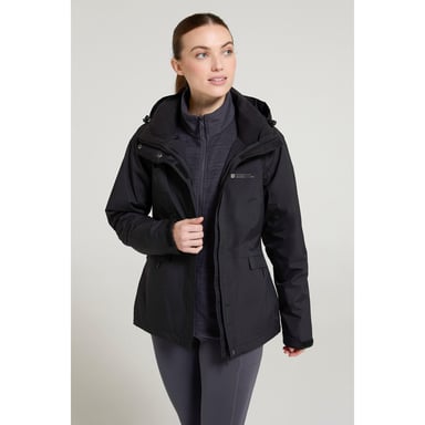 Mountain Warehouse - "Thunderstorm II" Jacke, wasserfest 3 in 1 für Damen (Schwarz)