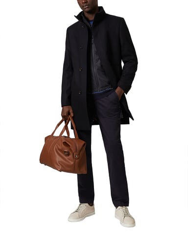 Manteau Margate à col cheminée avec intérieur amovible, bleu marine par Ted Baker
