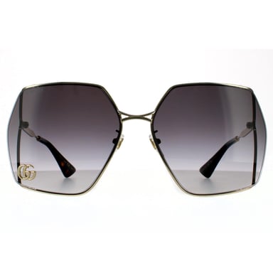 Gucci Sonnenbrille Square Womens Gold Grau Gradient