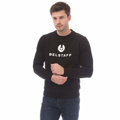 Men's Belstaff Signature  Crewneck Sweatshirt in Black-White