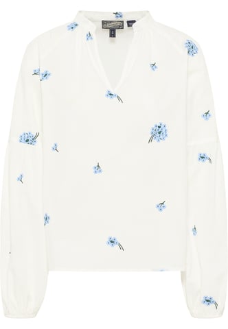 Dreimaster Tunika Damen Wollweiss Blau