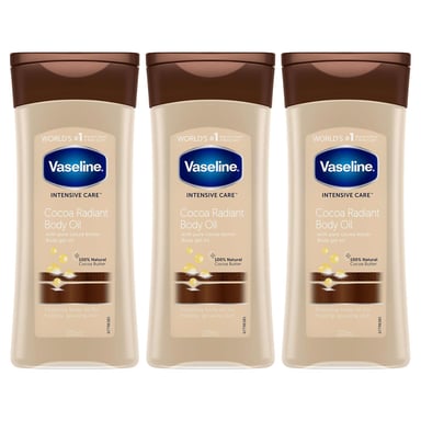 Vaseline Body Gel Oil Cocoa Radiant Cocoa Butter 200ml, 3Pk
