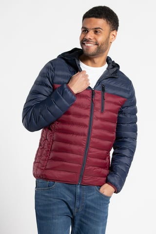Colour Block Hooded Padded Jacket