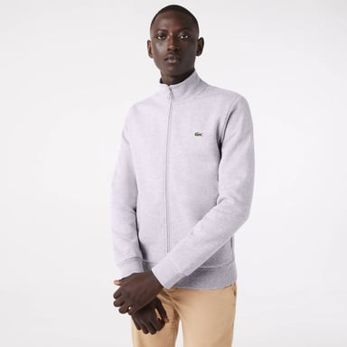 Lacoste Regular Fit gebürstetes Fleece Herren Sweatshirt mit Reißverschluss