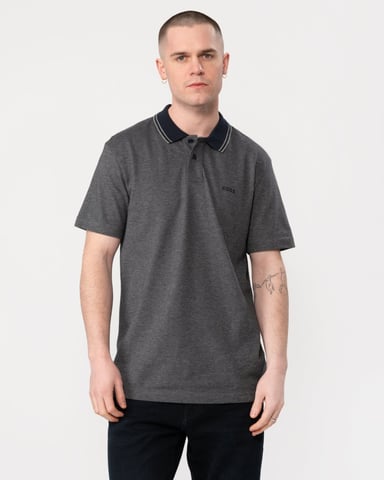 BOSS Orange Oxford New Mens Contrast Collar Short Sleeve Polo Shirt