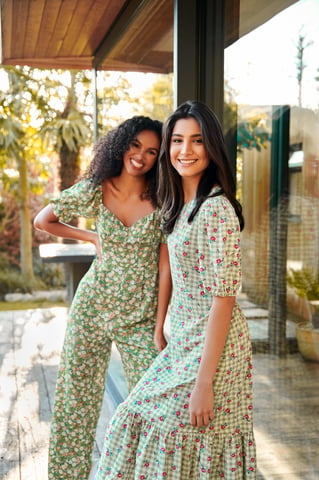 Robe midi de smock à manches bouffantes