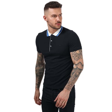 Polo Slim rayé col piqué Lacoste Pour Homme en Bleu Marine