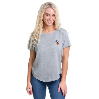 Disney's Women's Mickey Pose Grey Heather T-shirt
