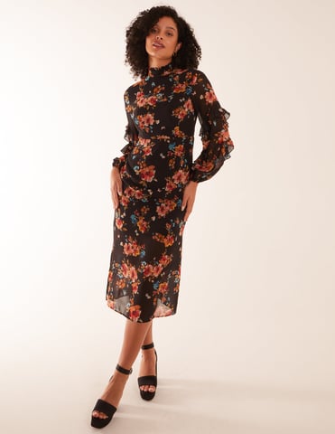 Midi Dress With Sleeve Details