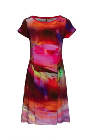Plissee-Detail Print Kleid