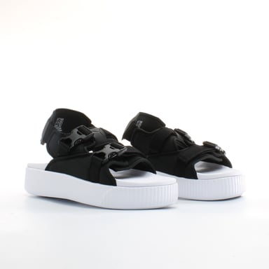 PUMA -Plattform YLM 19 schwarze Textile Womens Riemen sandalen 369424 01