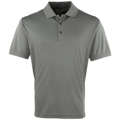 Premier Mens Coolchecker Pique Kurzarm-Polo T-Shirt (dunkelgrau)