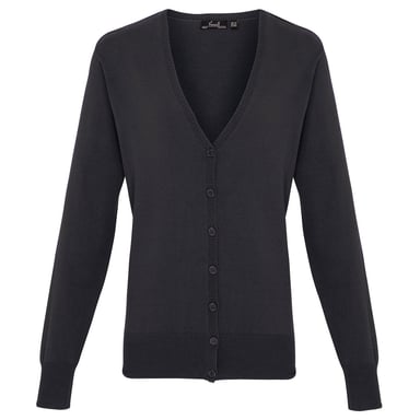 Premier - Strickjacke V-Ausschnitt für Damen (Holzkohle)