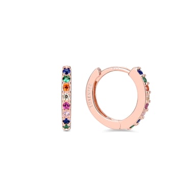 Luxenter Sterling Silber 925 Ohrringe mit Multicolour Zirkonia in 18K Roségold - Valarys