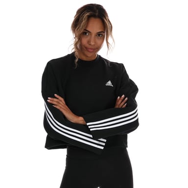 Sweat 3 bandes Double tricot adidas Pour Femme en Noir
