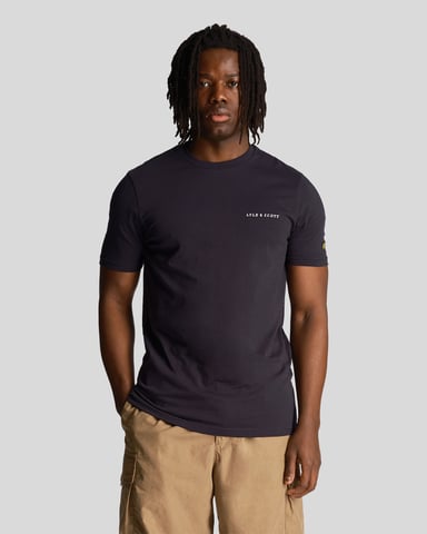 Lyle & Scott Herren-T-Shirt mit Stickerei in Marineblau
