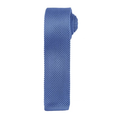 Premier Mens Slim Textured Knit Effect Krawatte (Mittelblau)