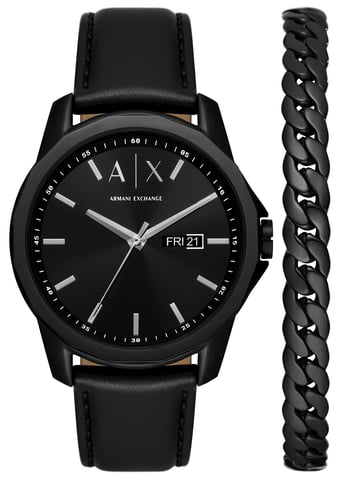 Armani Exchange Banks Schwarz Herren Armbanduhr AX7147SET