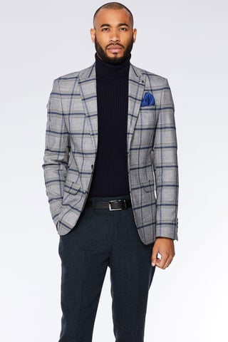 Grey/Blue Check Blazer