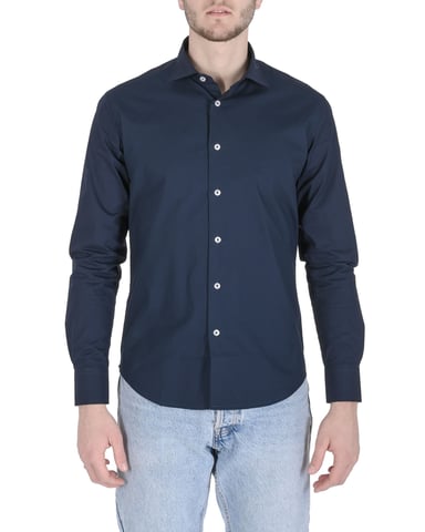 19V69 Italia Herrenhemd Slim Fit Alexander Marineblau