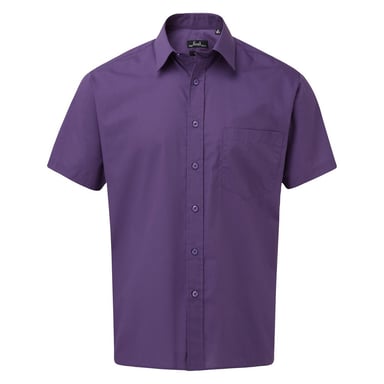 Premier Herren Popelin-Hemd, kurzärmlig (Violett)