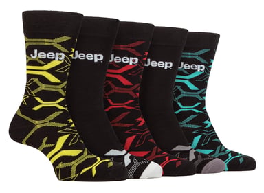 Herren Bambus Kleid Socken | Jeep | 5 Pack atmungsaktiv Freizeit Socken für jeden Tag tragen - Multi