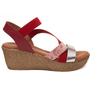 Confortable wedge sandal Montevita in Red