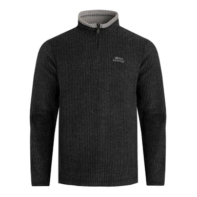 Weird Fish - "Newark" Fleece-Oberteil mit kurzem Reißverschluss für Herren (gewaschenes Schwarz)