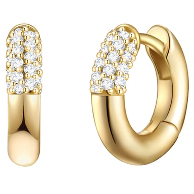 Hoop earring sterling silver yellow gold zirconia  white Glanzstücke München