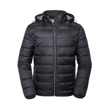 Russell Adult Unisex Hooded Nano Jacket (Schwarz)
