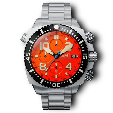 RGMT New Demolition Men's Japanese Meca-Quartz 53mm Orange Watch with Stainless Steel Bracelet