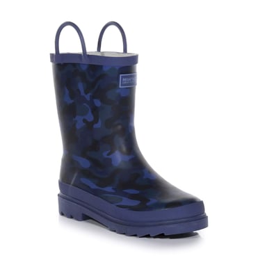 Regatta Childrens/Kids Minnow Camo Gummistiefel (Dark Denim)